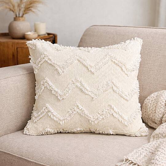 Krem Şönil Kırlent Kılıfı Dekoratif Kırlent 40*40 cm