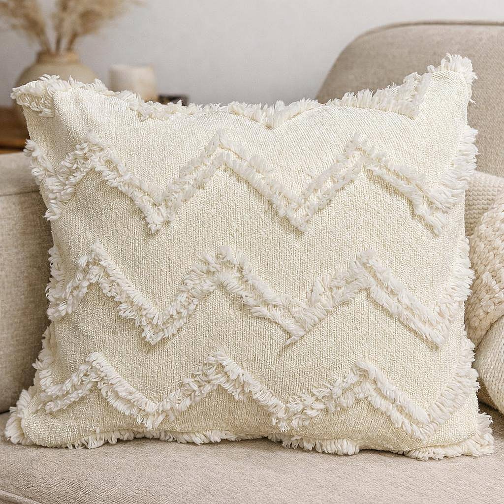 Krem Şönil Kırlent Kılıfı Dekoratif Kırlent 40*40 cm - 3