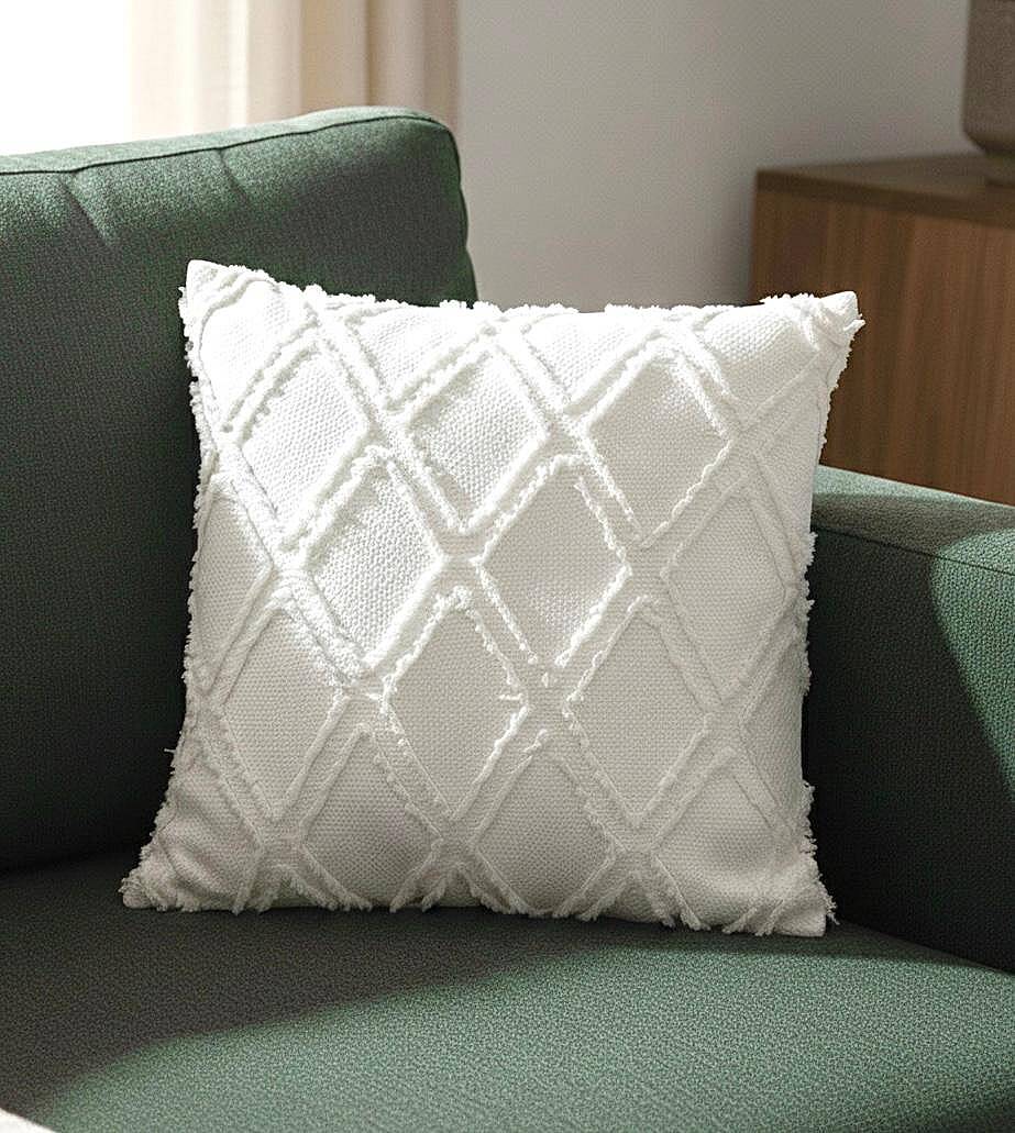 Ekru Şönil Kırlent Kılıfı Dekoratif Kırlent 40*40 cm - 2