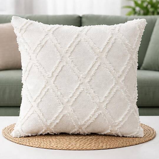  Ekru Şönil Kırlent Kılıfı Dekoratif Kırlent 40*40 cm