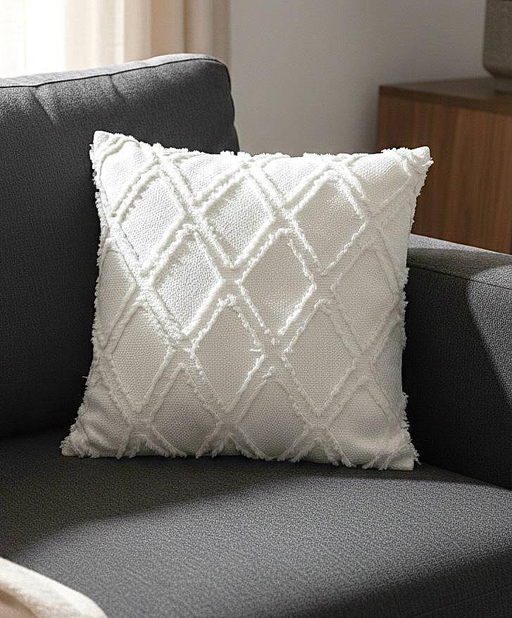 Ekru Şönil Kırlent Kılıfı Dekoratif Kırlent 40*40 cm - 3